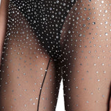 Collant con cristalli in marrone Alex perry - donna 