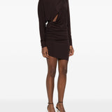 Abito mini con cut-out in marrone Amen - donna 