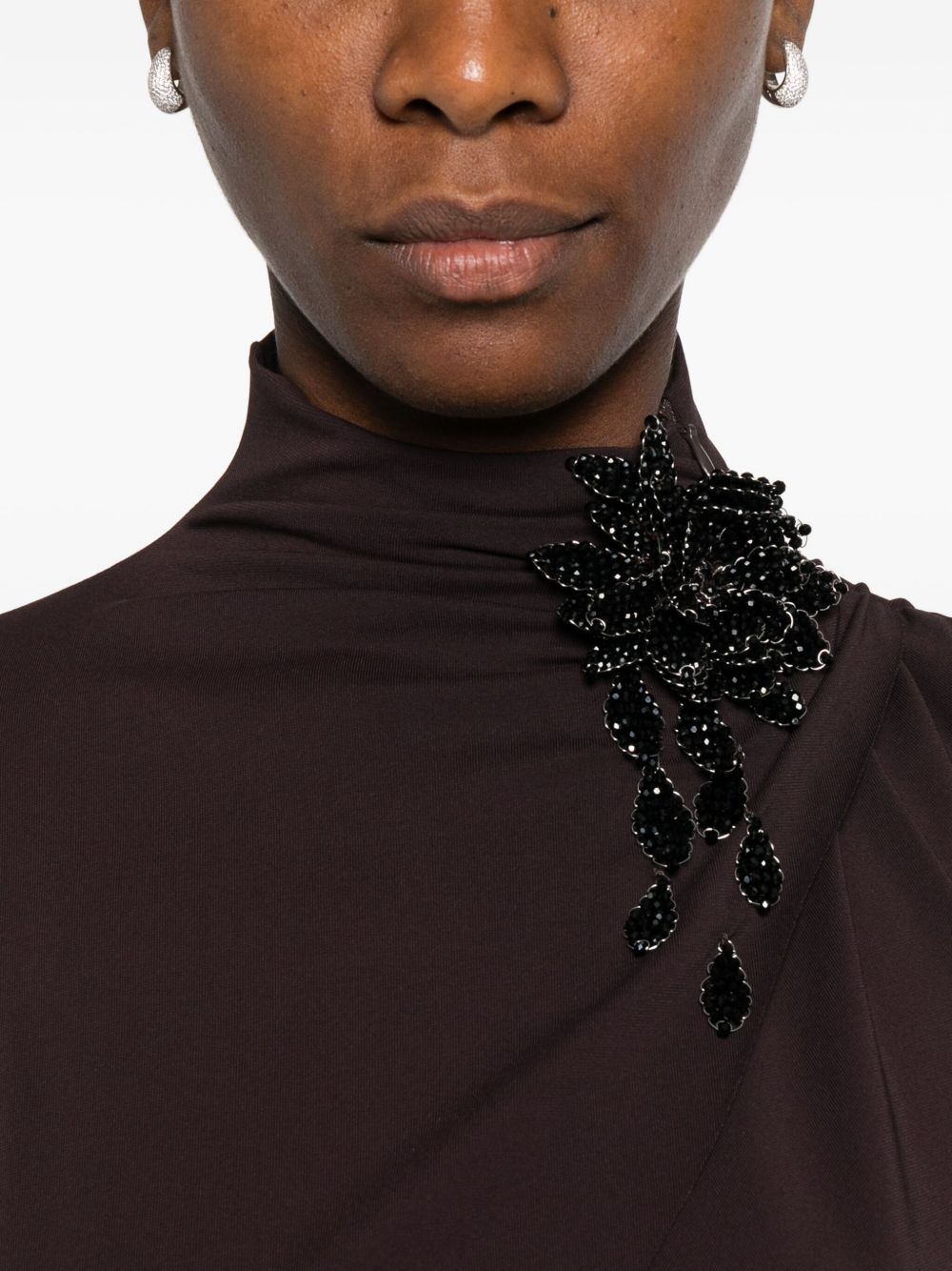 Abito mini con cut-out in marrone Amen - donna 