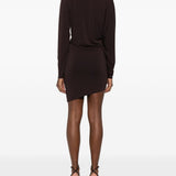 Abito mini con cut-out in marrone Amen - donna 