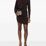Abito mini con cut-out in marrone Amen - donna 