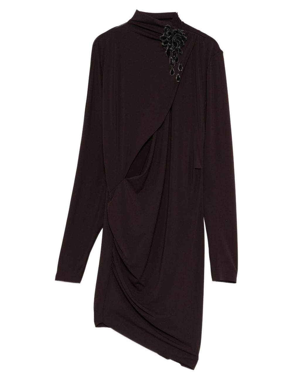 Abito mini con cut-out in marrone Amen - donna 