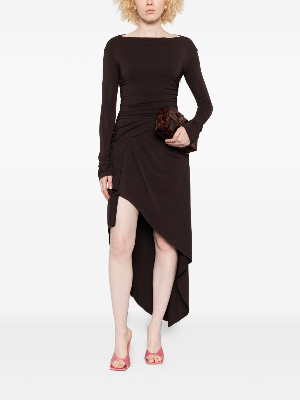 Abito asimmetrico in marrone Amen - donna 