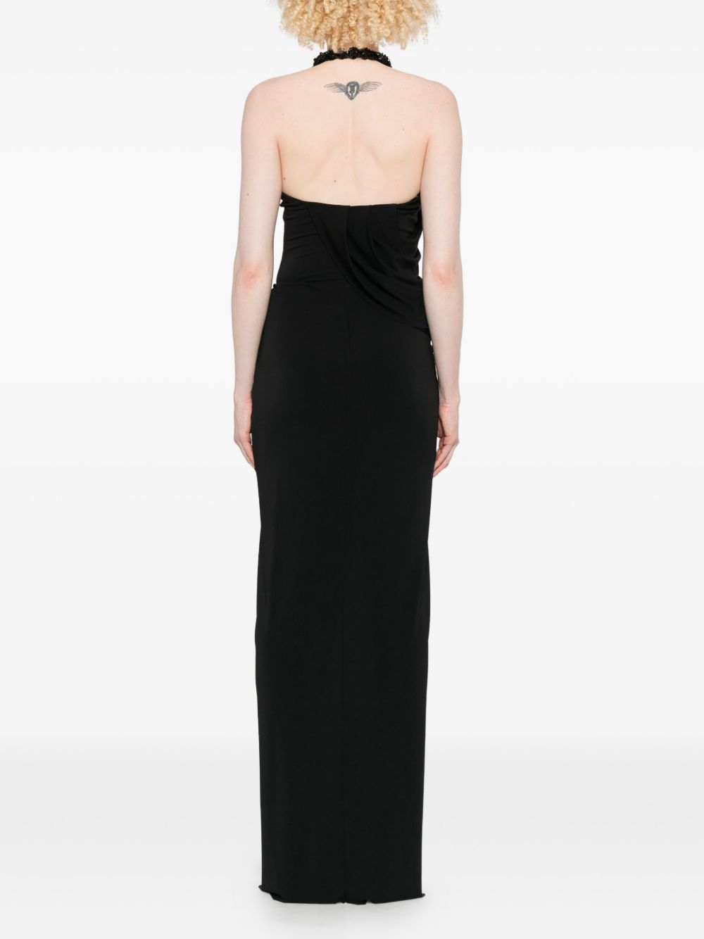 Abito lungo con scollo halter in nero Amen - donna 