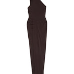 Abito lungo con scollo halter in marrone Amen - donna 