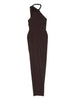 Abito lungo con scollo halter in marrone Amen - donna