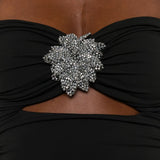 Abito con dettaglio cut-out in nero Amen - donna 