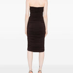 Abito senza spalline con paillettes in marrone Amen - donna 