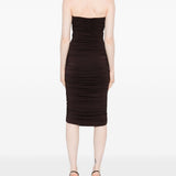 Abito senza spalline con paillettes in marrone Amen - donna 
