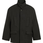 Caban oversize a collo alto in grigio scuro Ami Paris - donna 