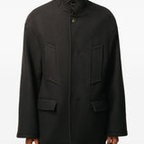 Caban oversize a collo alto in grigio scuro Ami Paris - donna 