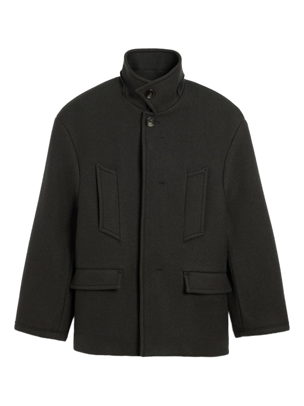 Caban oversize a collo alto in grigio scuro Ami Paris - donna 