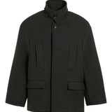 Caban oversize a collo alto in grigio scuro Ami Paris - donna 
