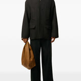 Caban oversize a collo alto in grigio scuro Ami Paris - donna 