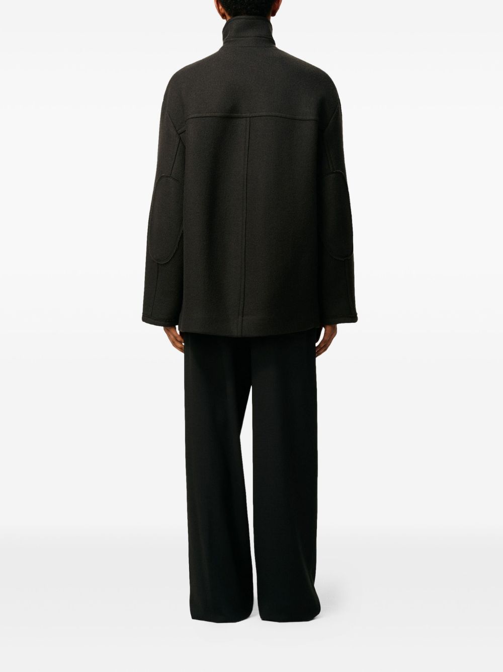 Caban oversize a collo alto in grigio scuro Ami Paris - donna 