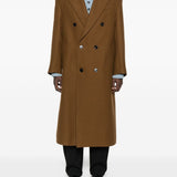 Cappotto doppio petto in lana in marrone Ami paris - uomo 