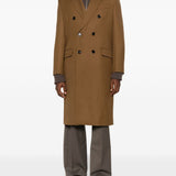 Cappotto doppiopetto manteau droit in marrone AMI Paris - uomo 