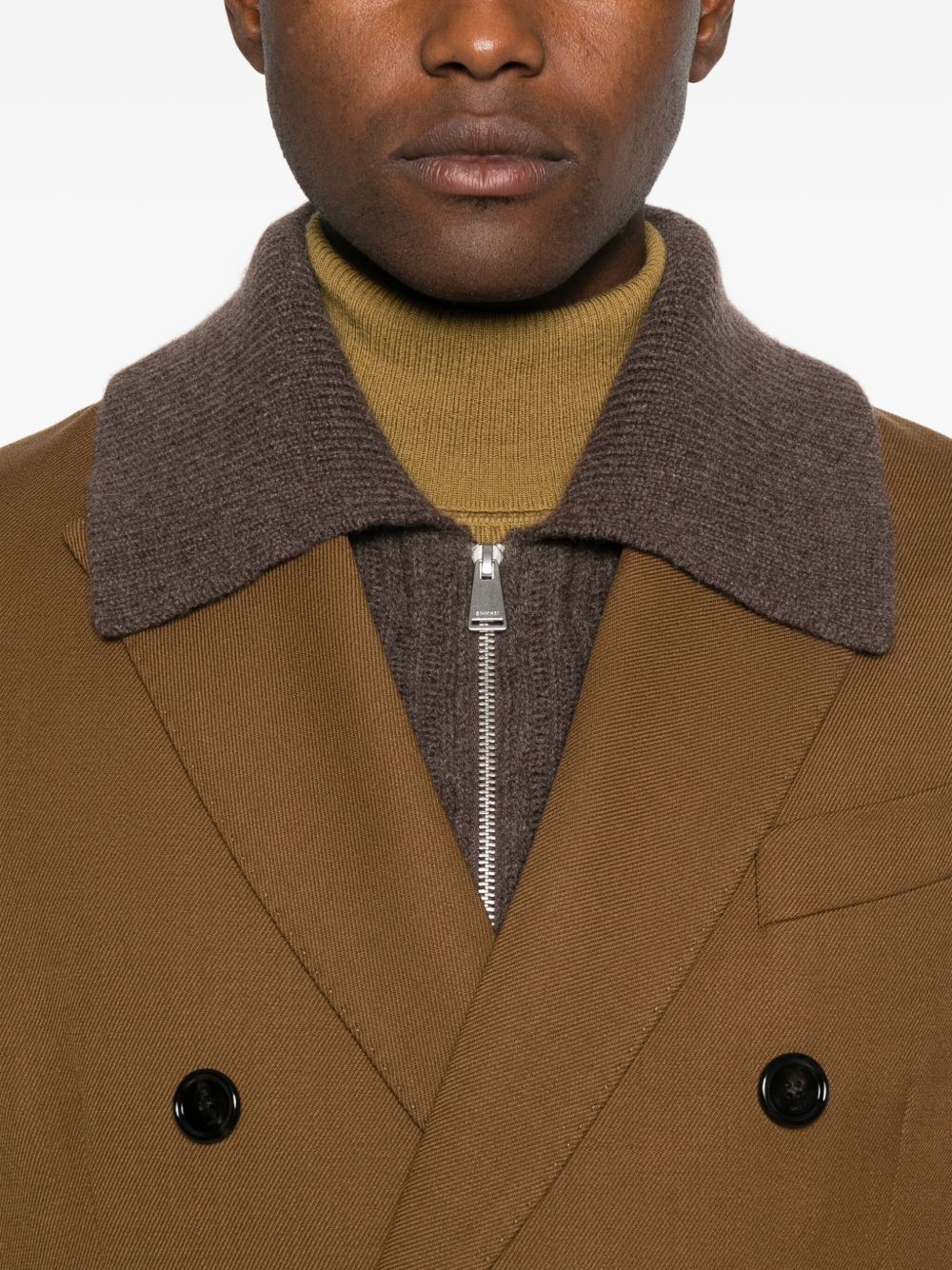 Cappotto doppiopetto manteau droit in marrone AMI Paris - uomo 
