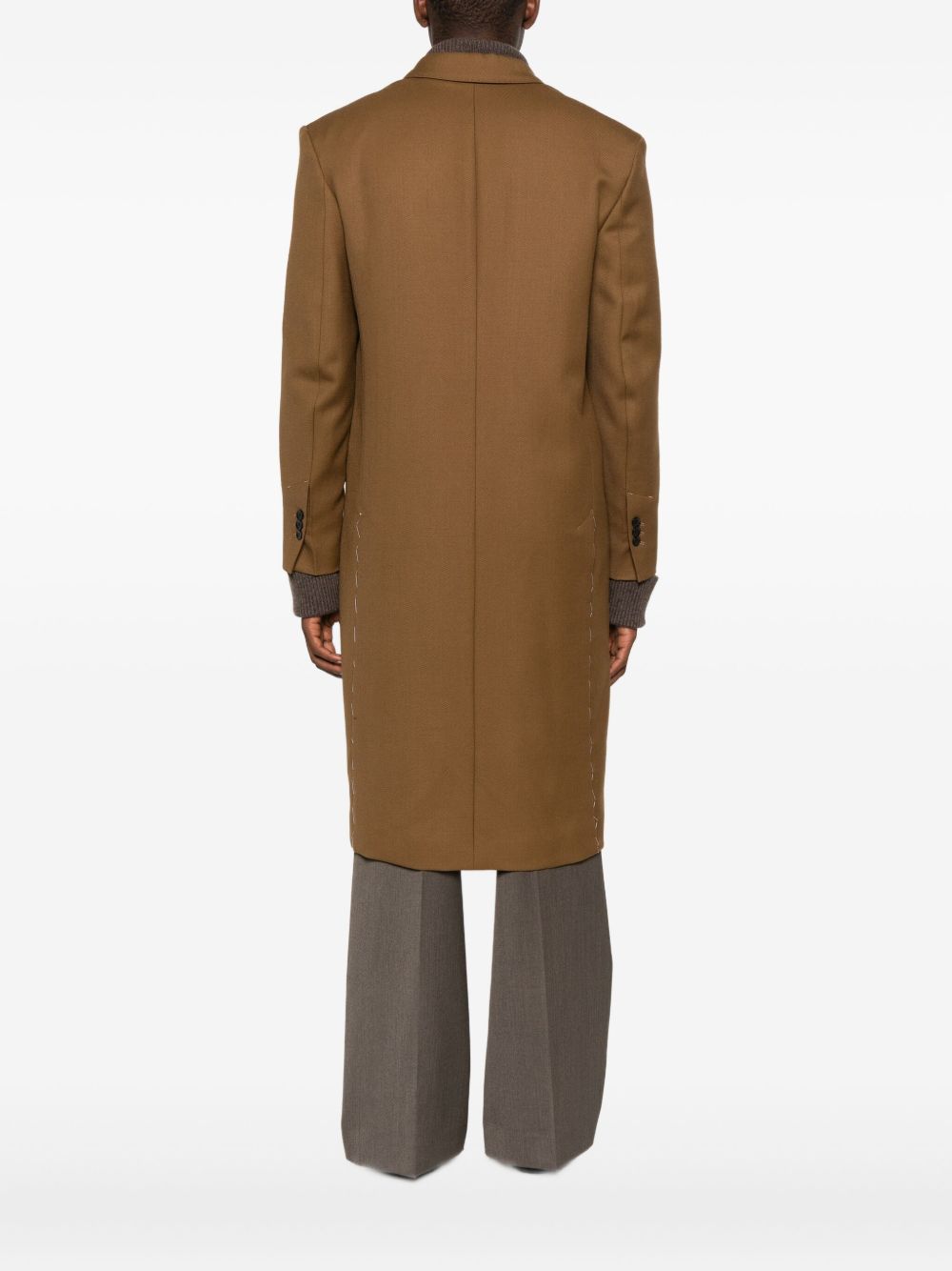 Cappotto doppiopetto manteau droit in marrone AMI Paris - uomo 