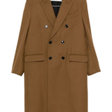 Cappotto doppiopetto manteau droit in marrone AMI Paris - uomo 