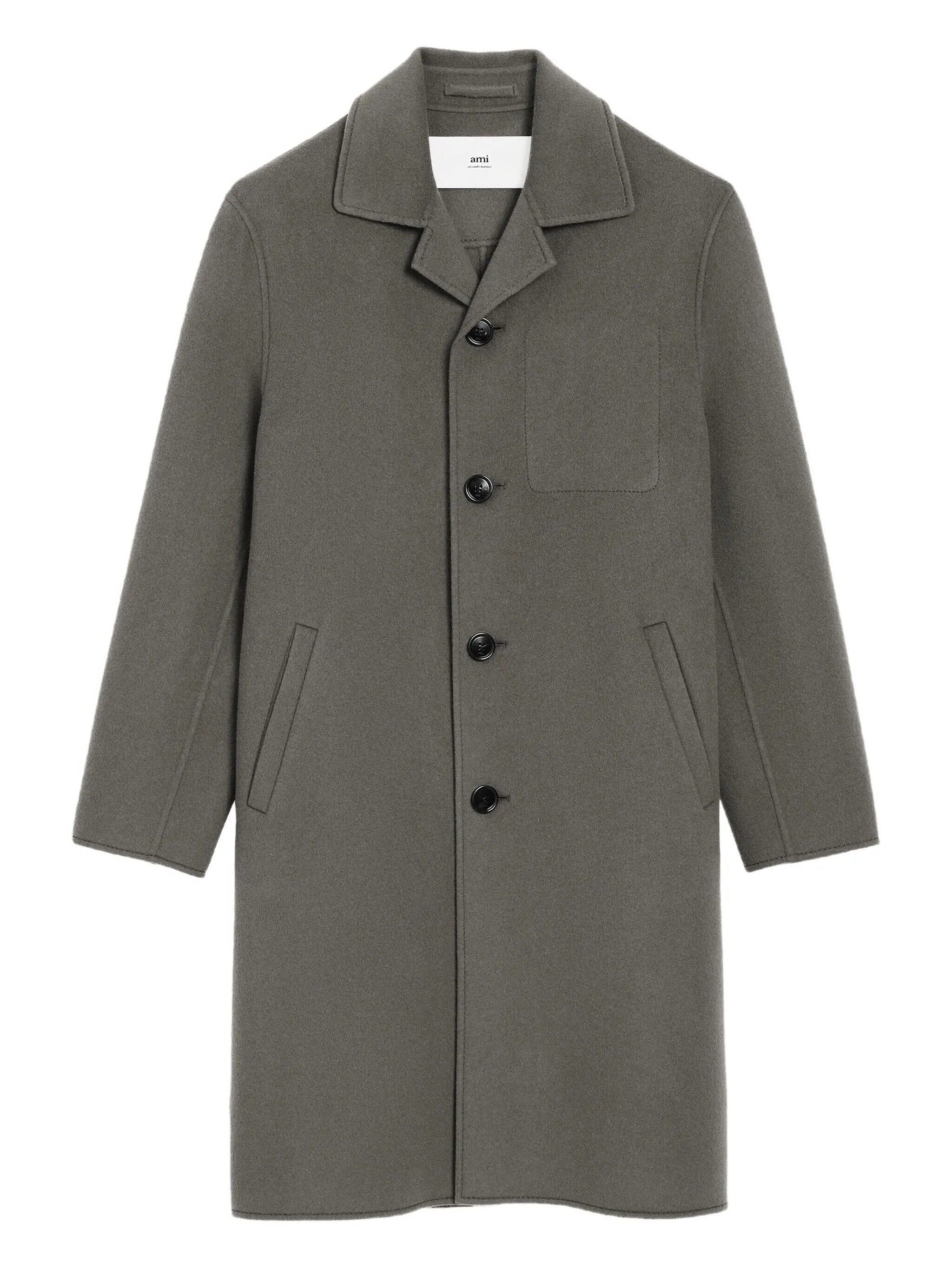 Cappotto monopetto in lana in grigio Ami Paris - uomo 