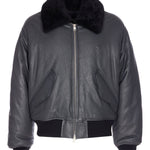 Giacca bomber in pelle in grigio Ami paris - uomo 
