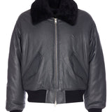 Giacca bomber in pelle in grigio Ami paris - uomo 