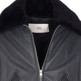 Giacca bomber in pelle in grigio Ami paris - uomo 