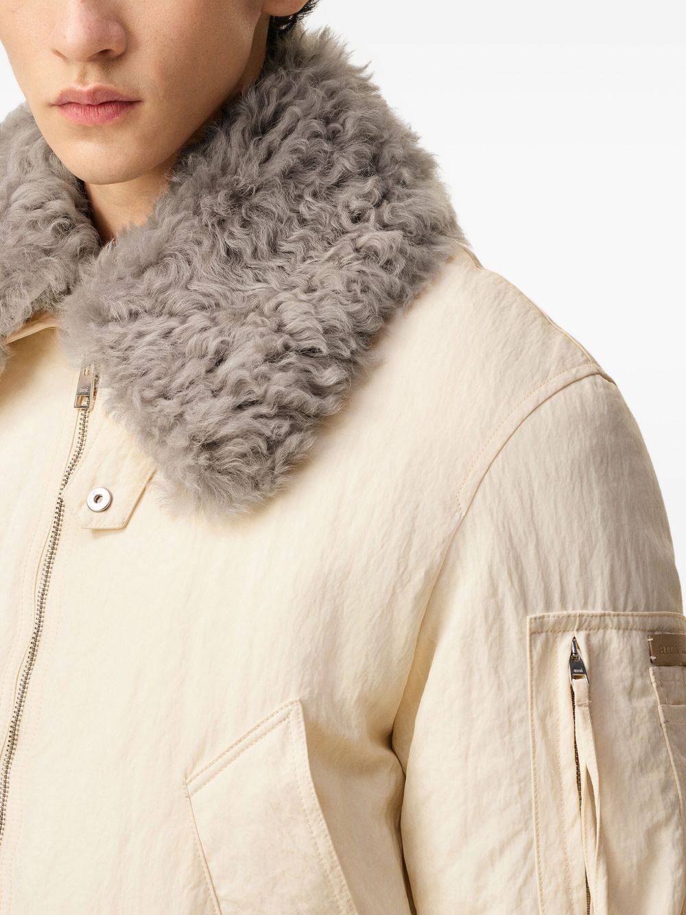 Bomber imbottito in avorio AMI Paris - unisex 