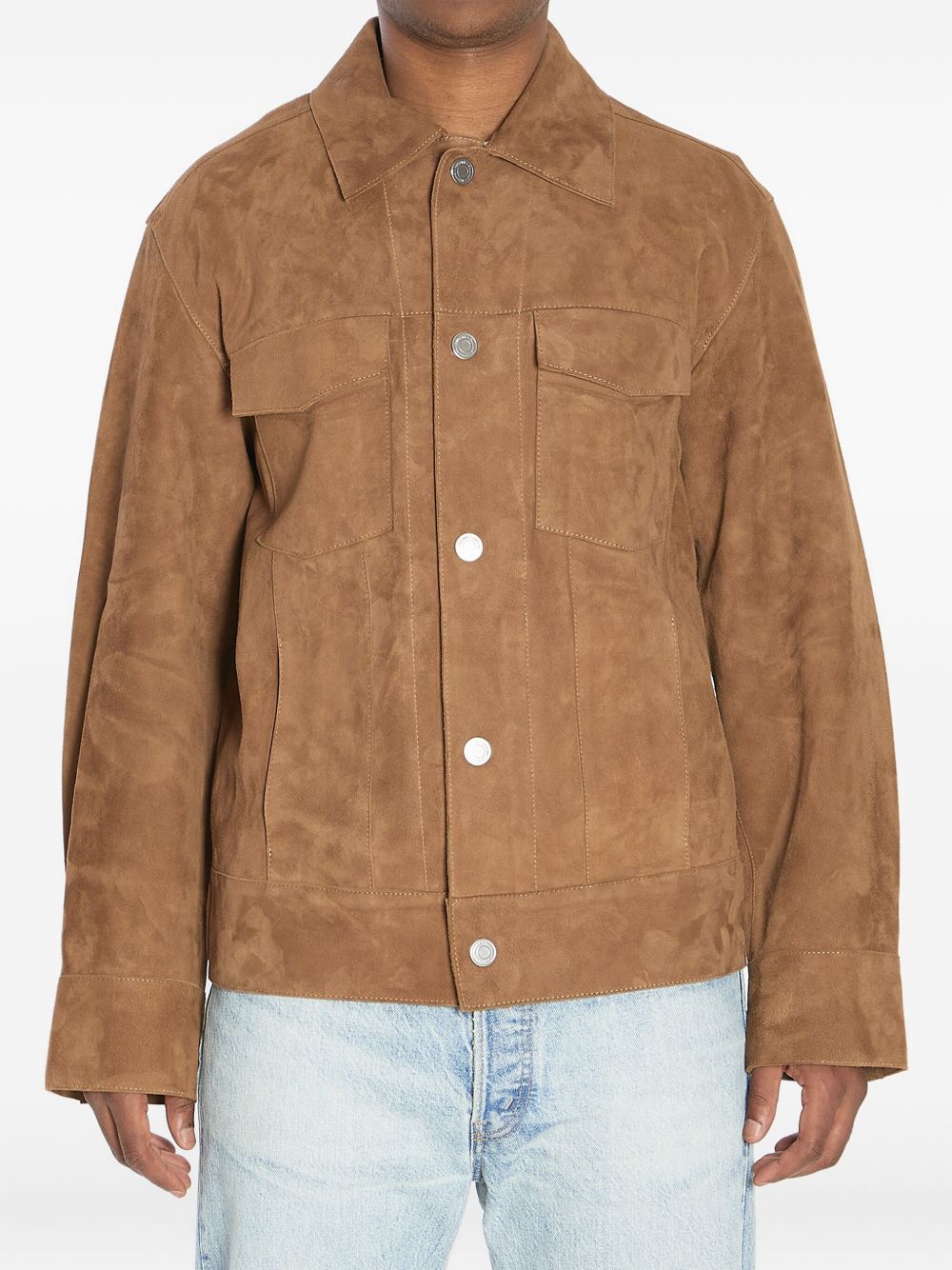 Giacca in suede marrone Ami Paris - uomo 