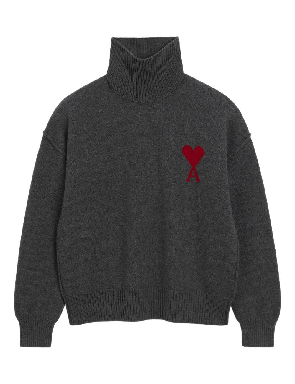 Maglione a collo alto Ami De Coeur in grigio Ami paris - unisex 