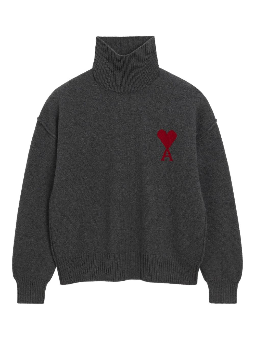 Maglione a collo alto Ami De Coeur in grigio Ami paris - unisex 