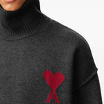 Maglione a collo alto Ami De Coeur in grigio Ami paris - unisex 