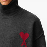 Maglione a collo alto Ami De Coeur in grigio Ami paris - unisex 