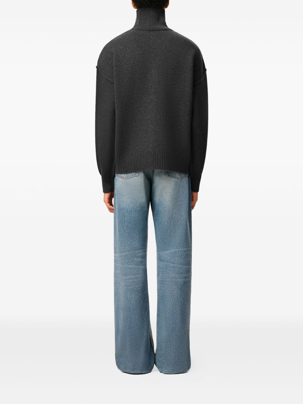 Maglione a collo alto Ami De Coeur in grigio Ami paris - unisex 