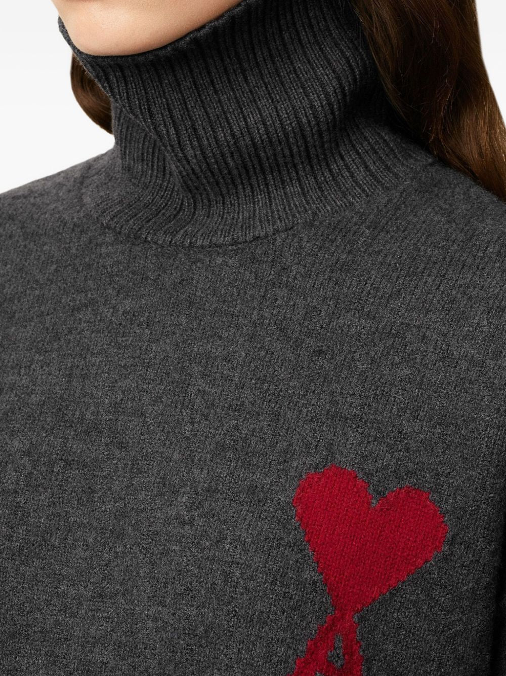 Maglione a collo alto Ami De Coeur in grigio Ami paris - unisex 