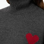 Maglione a collo alto Ami De Coeur in grigio Ami paris - unisex 