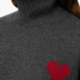 Maglione a collo alto Ami De Coeur in grigio Ami paris - unisex 