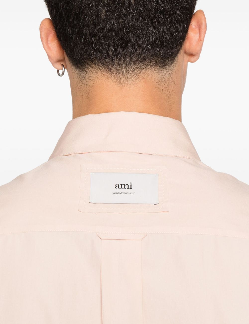 Camicia con logo posteriore in rosa chiaro Ami Paris - unisex 