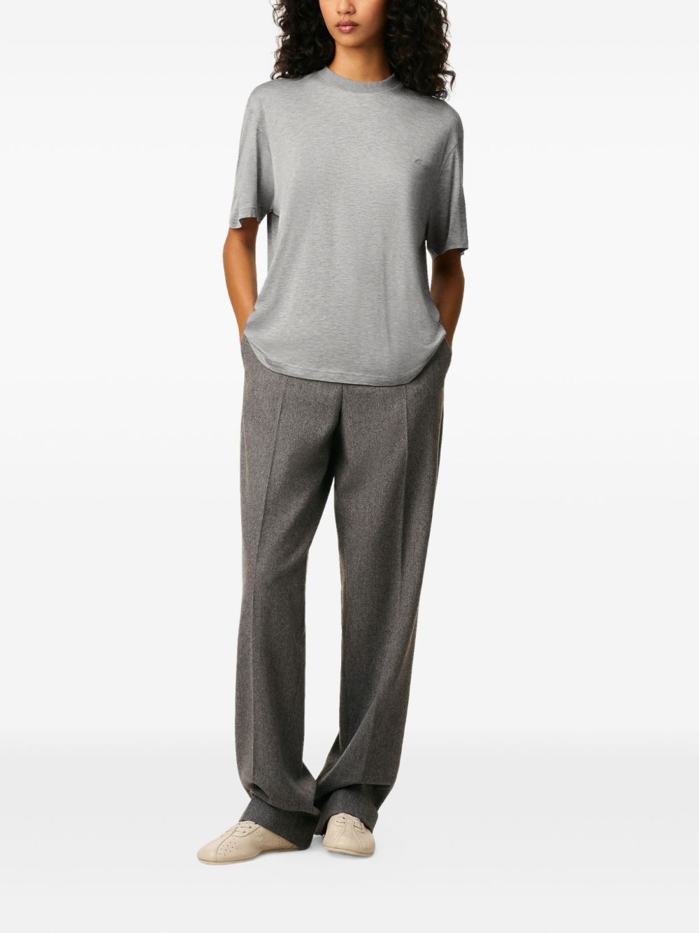T-shirt con logo in grigio Ami paris - uomo 
