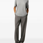 T-shirt con logo in grigio Ami paris - uomo 