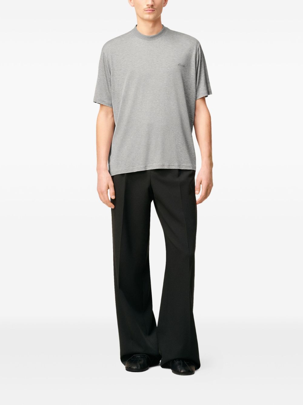 T-shirt con logo in grigio Ami paris - uomo 