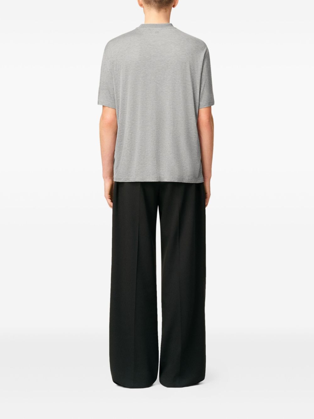 T-shirt con logo in grigio Ami paris - uomo 