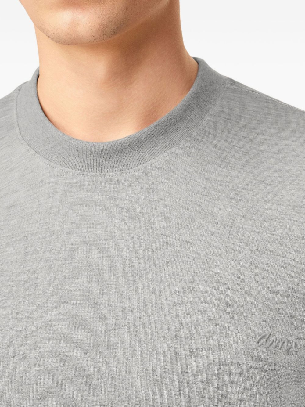 T-shirt con logo in grigio Ami paris - uomo 