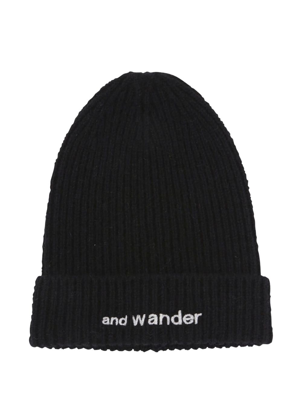 Berretto con logo ricamato in nero And wander - uomo 