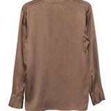 Blusa con collo lavallière iin marrone Antonelli - donna 
