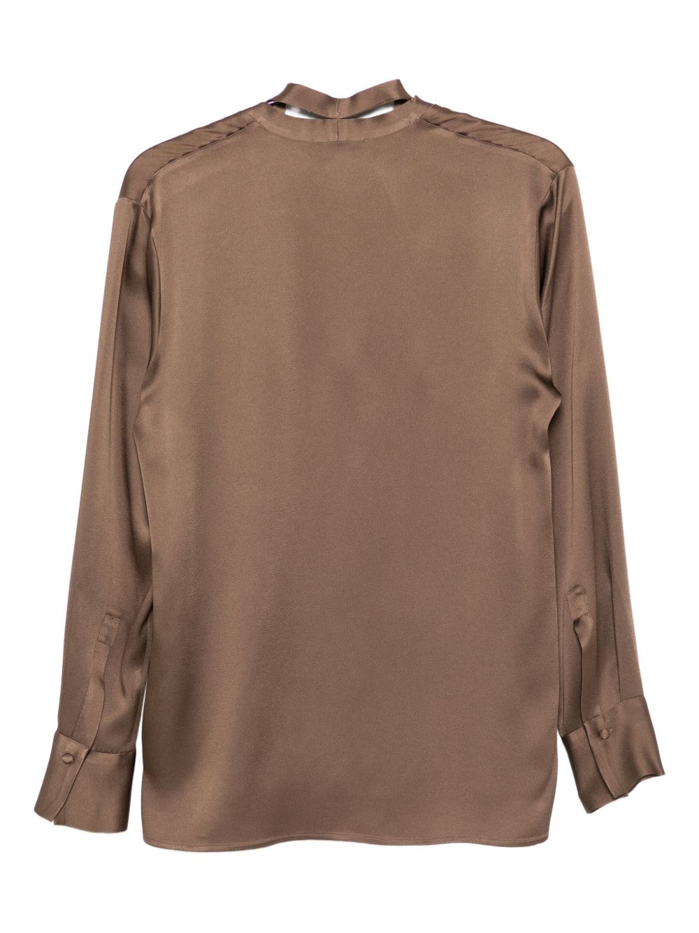 Blusa con collo lavallière iin marrone Antonelli - donna 
