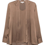 Blusa con collo lavallière iin marrone Antonelli - donna 