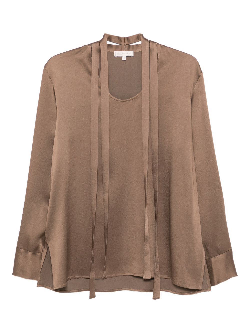 Blusa con collo lavallière iin marrone Antonelli - donna 
