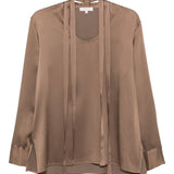 Blusa con collo lavallière iin marrone Antonelli - donna 